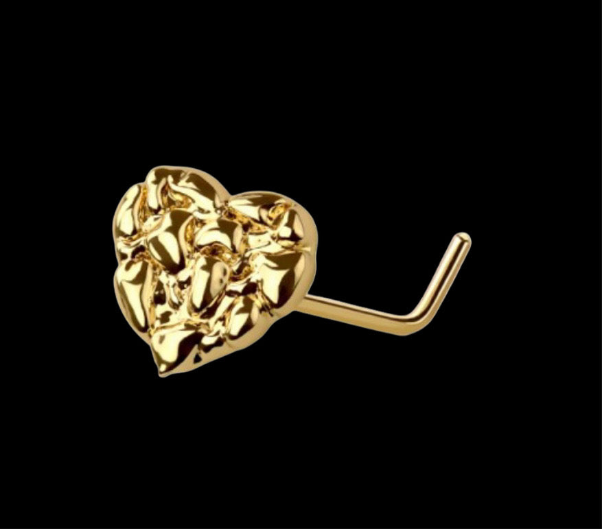 Heart nugget nose ring