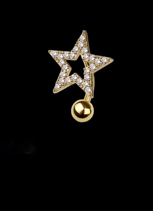 Star girl cz belly ring