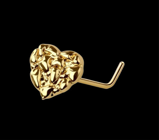 Heart nugget nose ring